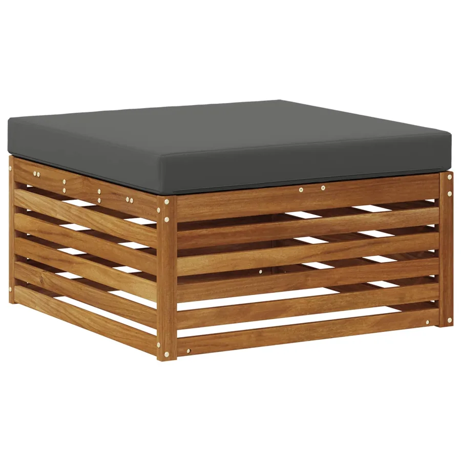 Pouf d'Extérieur Bois d'Acacia Massif Naturel - 5