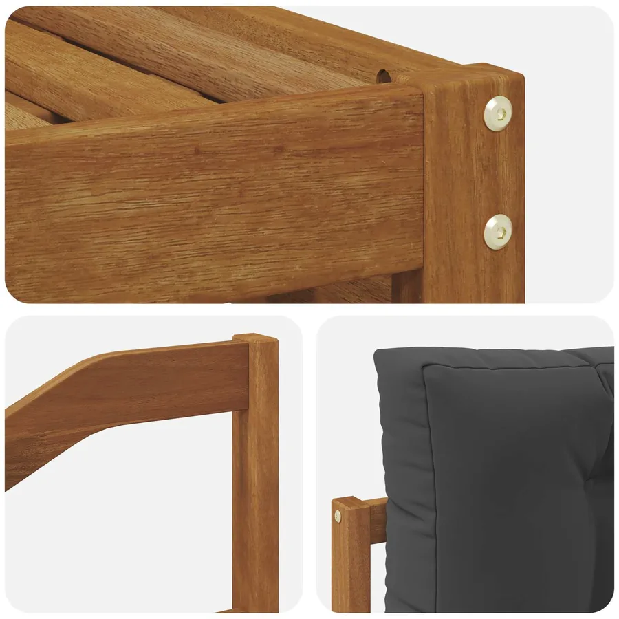 Ensemble de canapés d'extérieur 5 pcs Naturel et Anthracite - 5