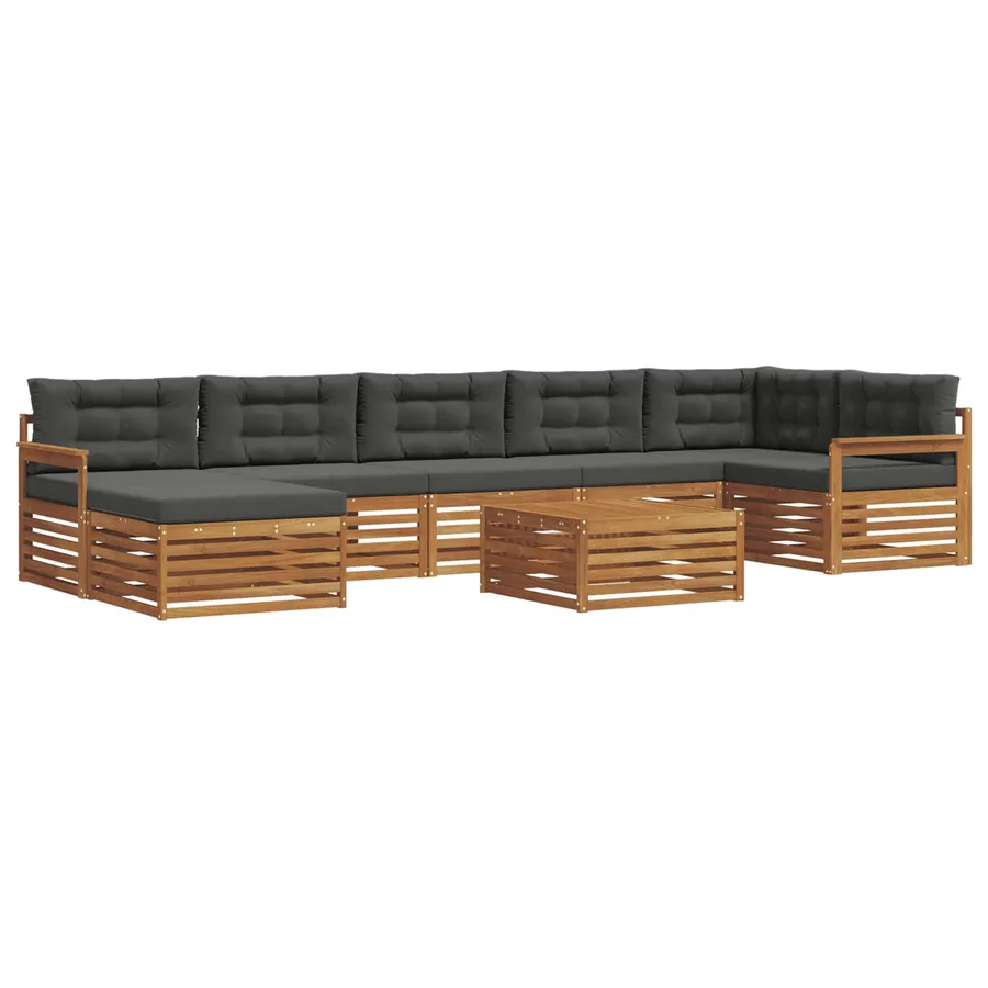 Ensemble de canapés d'extérieur 8 pcs Naturel et Anthracite - 2