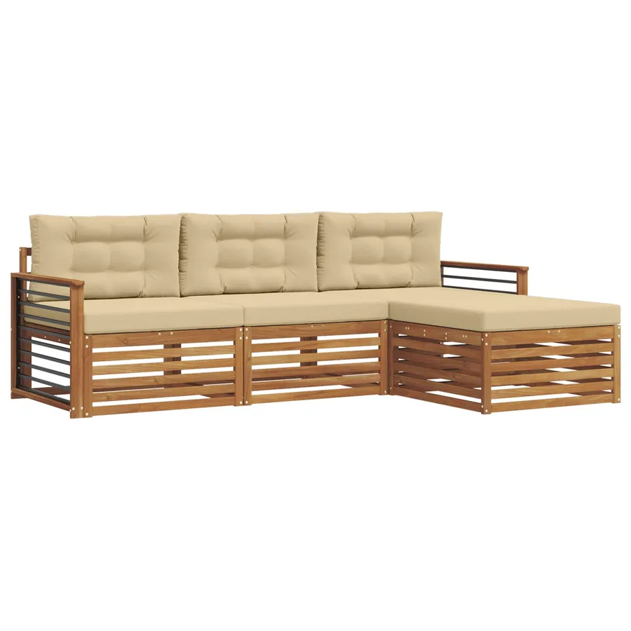 Ensemble de canapés d'extérieur avec coussin Naturel et Beige - 2