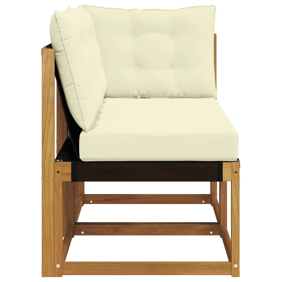 Canapé d’extérieur milieu et coin avec coussin 2 Pièce Naturel - 6