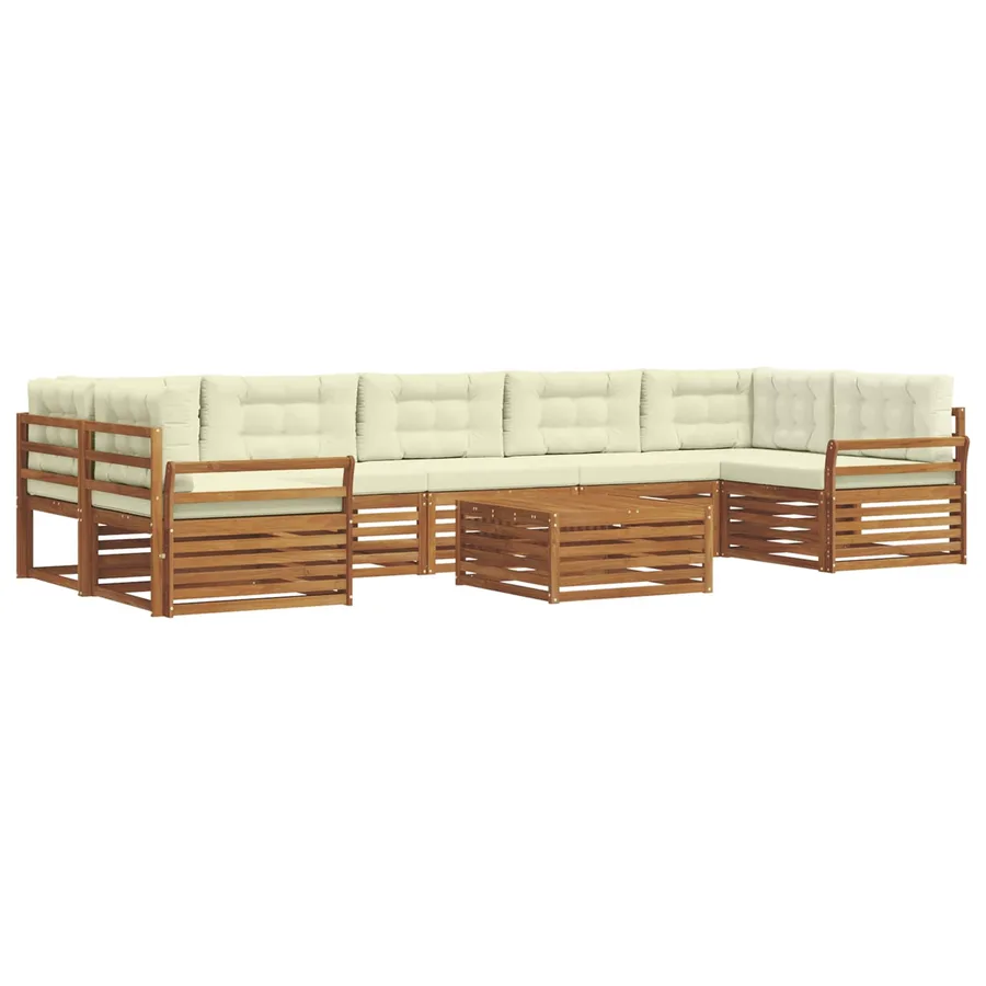 Ensemble de canapés d'extérieur 8 pcs Naturel et Crème - 2