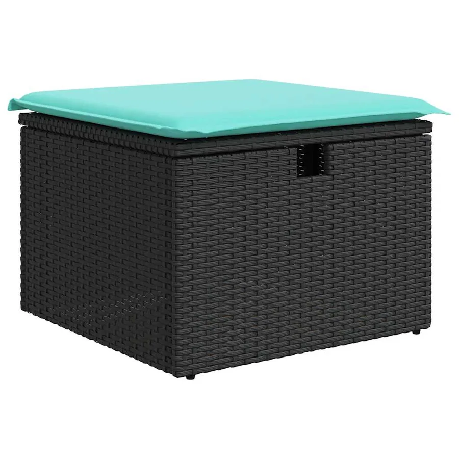 Salon de jardin avec coussins 9 pcs gris résine tressée acacia - 6