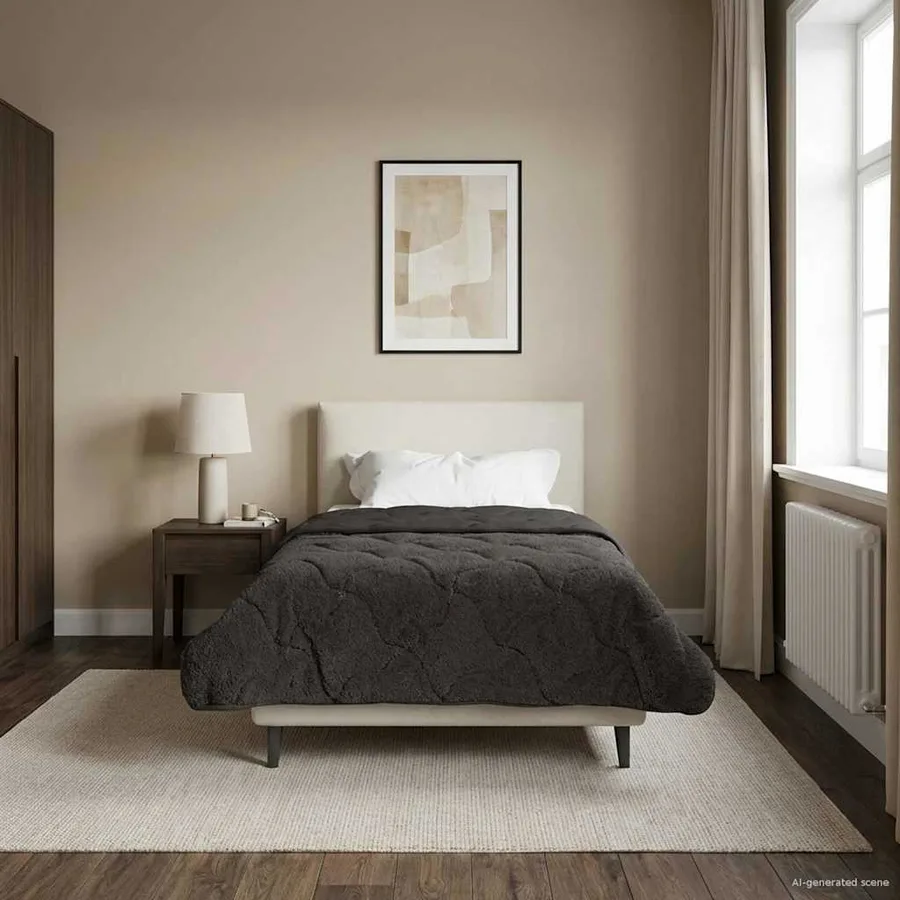 Duvet d'hiver Matelassé Anthracite 135 x 200 cm - 4