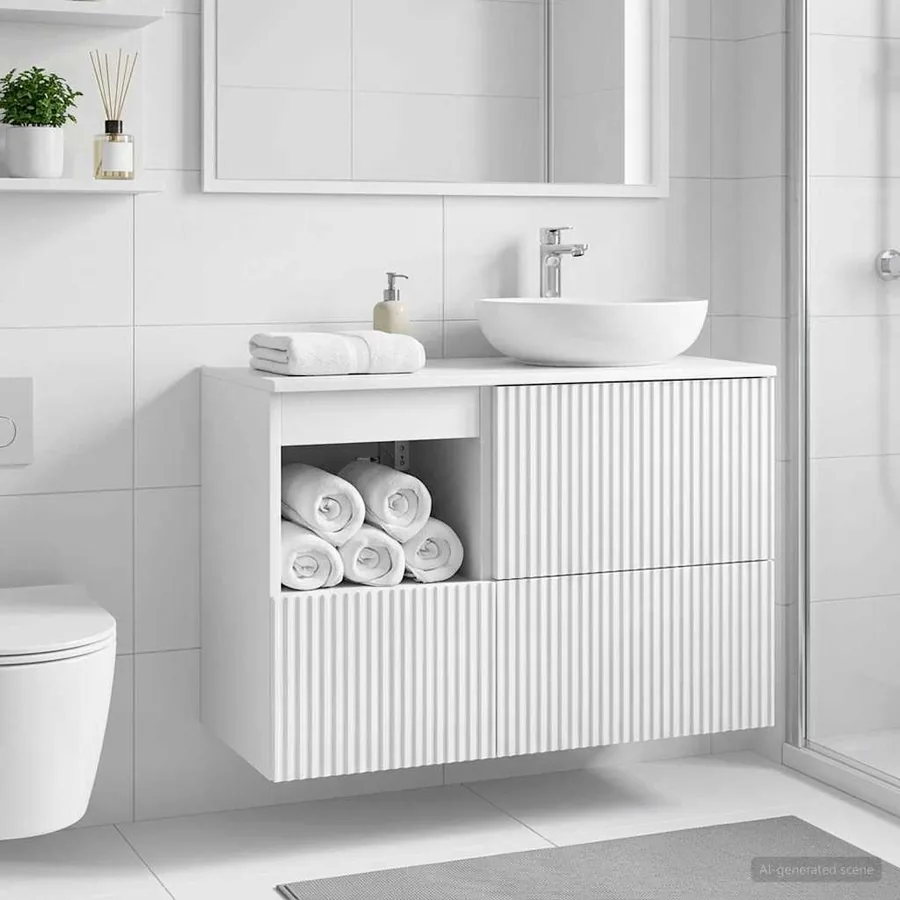 Armoire de salle de bain Blanc brillant 30 x 35 x 50 cm