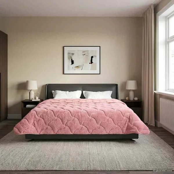 Duvet d'hiver Rose 200 x 240 cm Microfibre et polaire Teddy