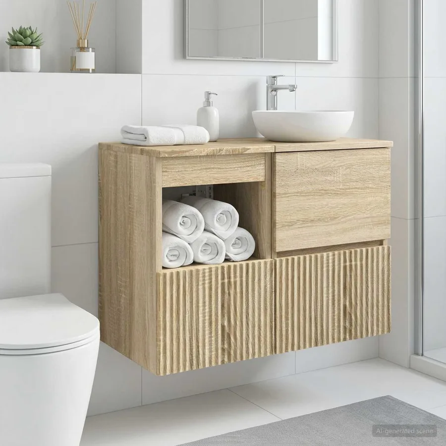 Armoire de salle de bain Chêne Sonoma 30 x 35 x 50 cm - 4