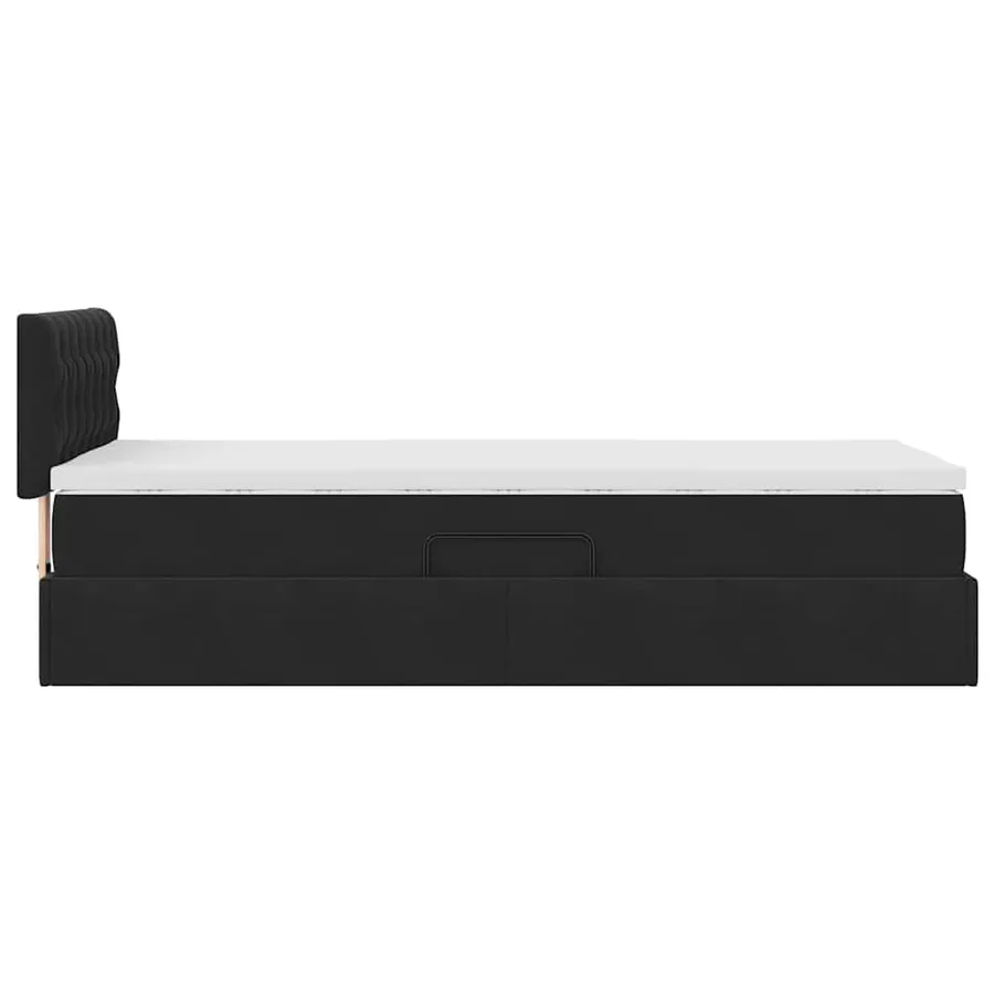 Lit de rangement LED avec matelas Noir 90 x 190 cm Velours - 11