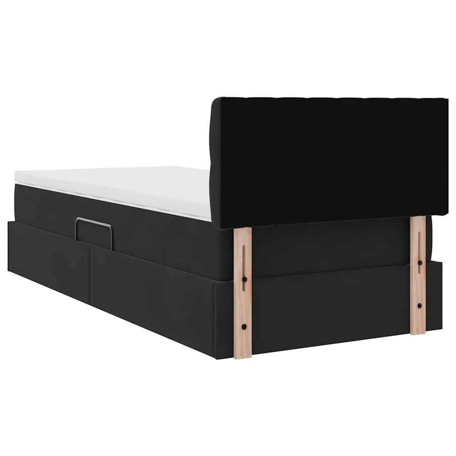Lit de rangement LED avec matelas Noir 90 x 190 cm Velours - 12