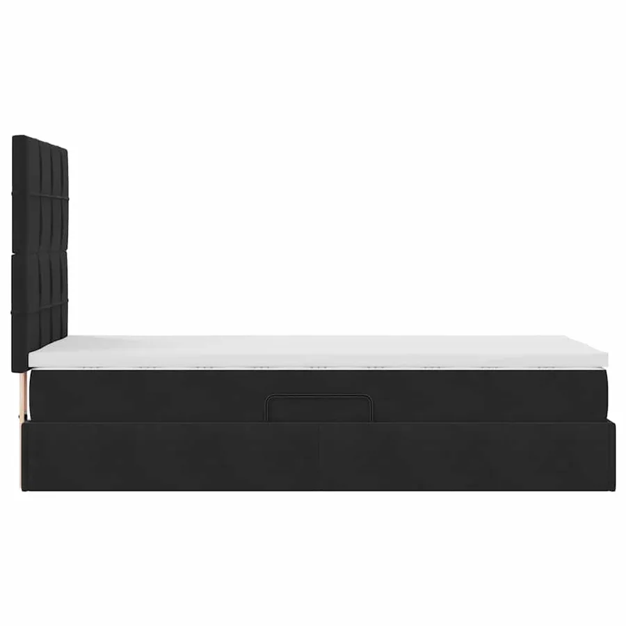 Lit de rangement LED avec matelas Noir 90 x 190 cm Velours - 11