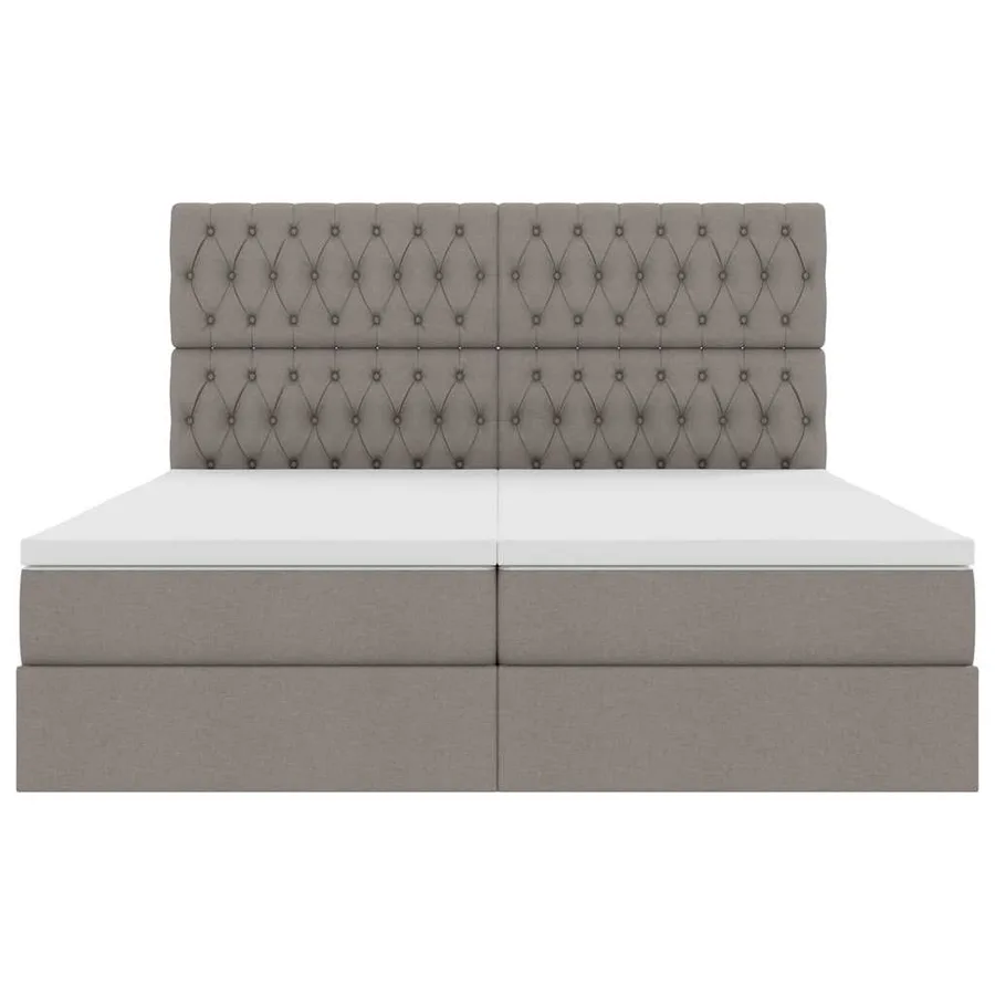 Lit de rangement LED avec matelas Taupe 180 x 200 cm Tissu - 11