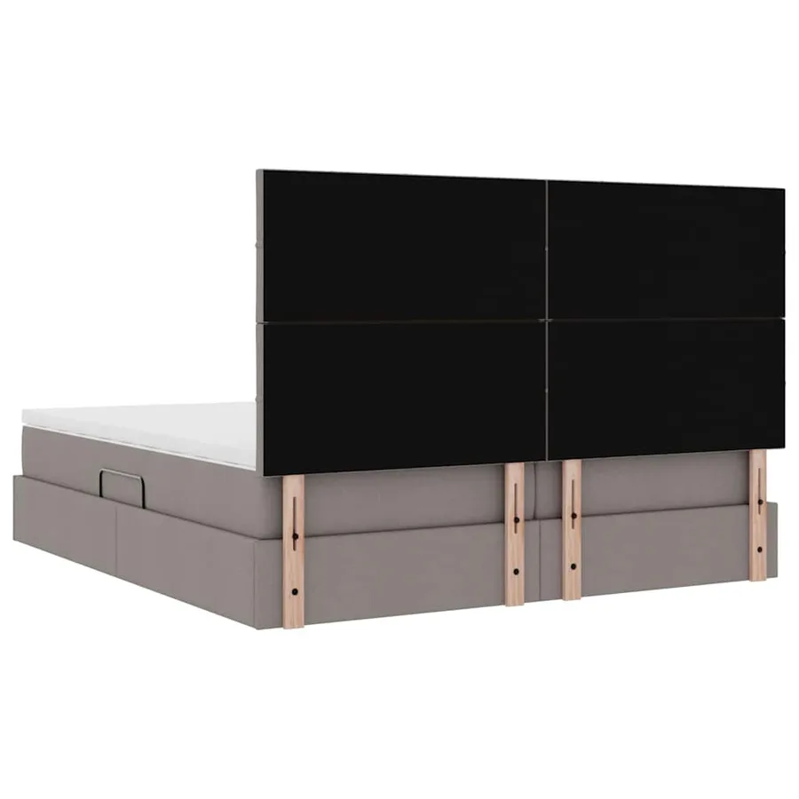 Lit de rangement LED avec matelas Taupe 180 x 200 cm Tissu - 13