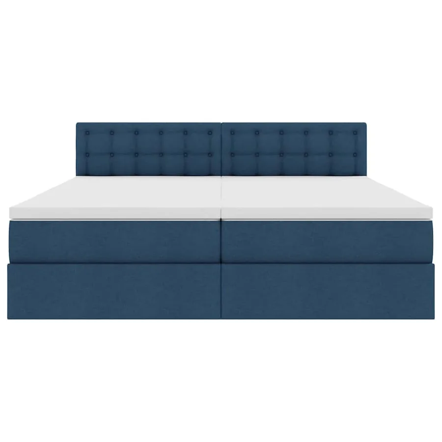 Lit de Rangement Bleu 200 x 200 cm Cuir synthétique - 10