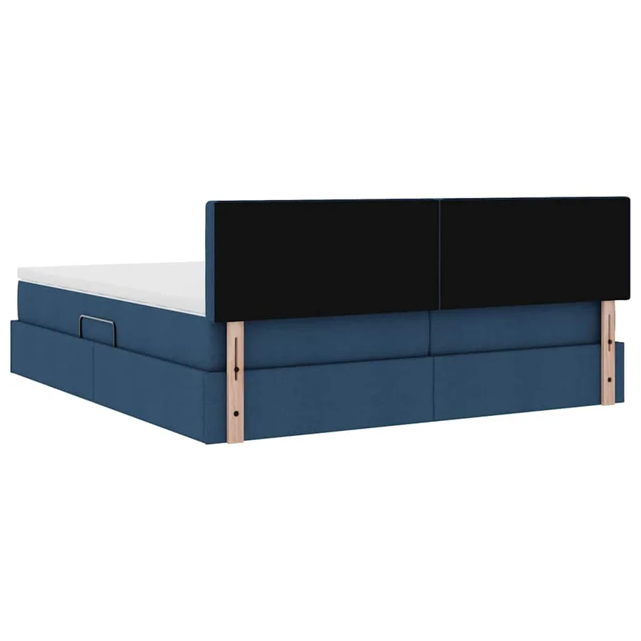 Lit de Rangement Bleu 200 x 200 cm Cuir synthétique - 12