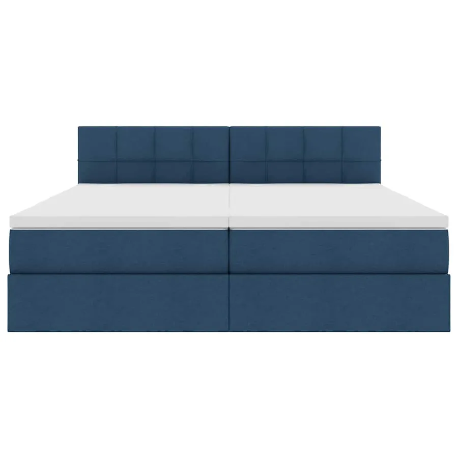 Lit de Rangement Bleu 200 x 200 cm Cuir synthétique - 8