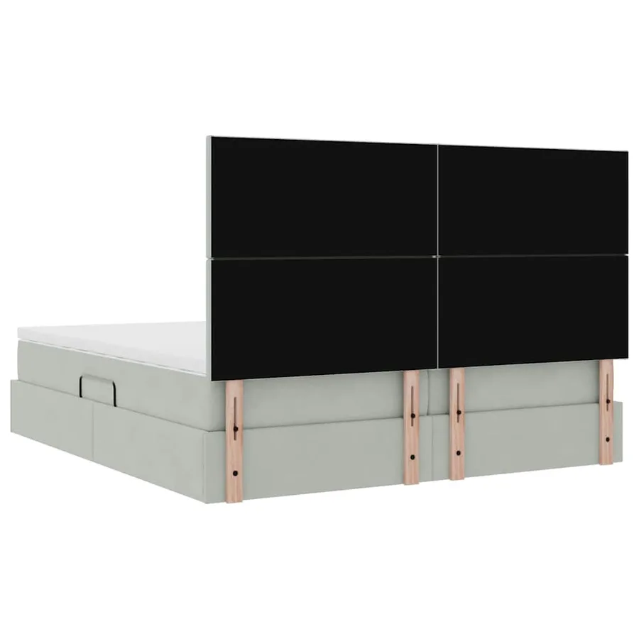 Lit de rangement LED avec matelas Gris clair 180 x 200 cm - 13