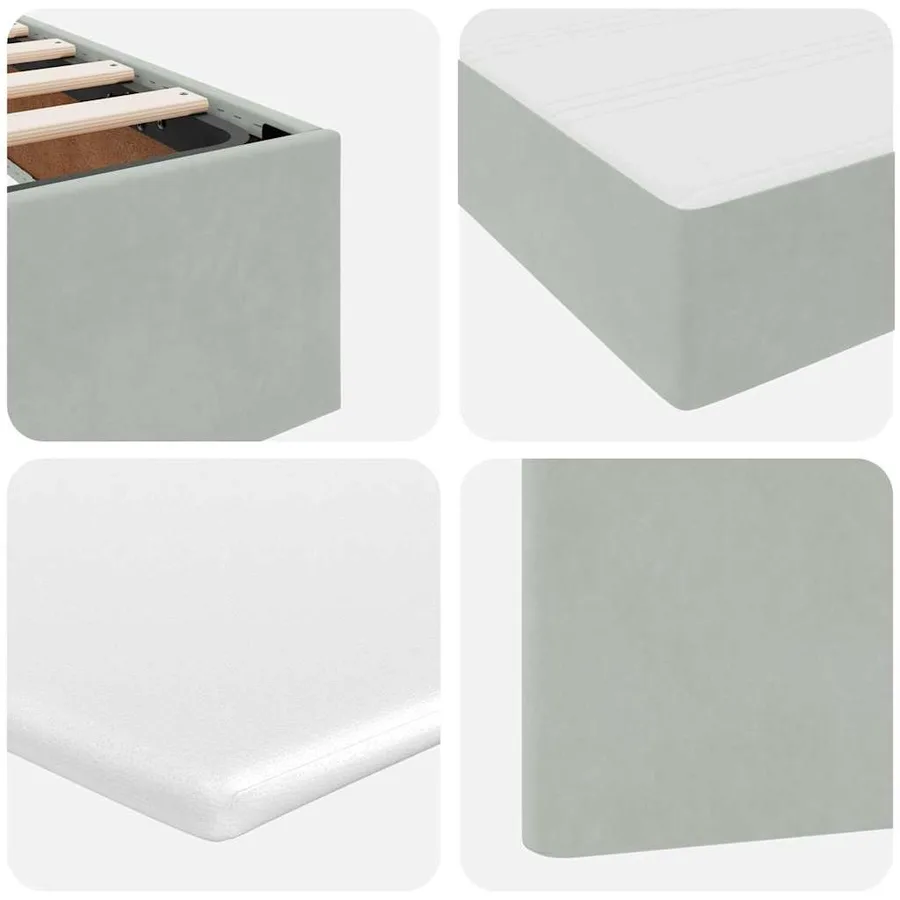 Lit de rangement LED avec matelas Gris clair 180 x 200 cm - 14