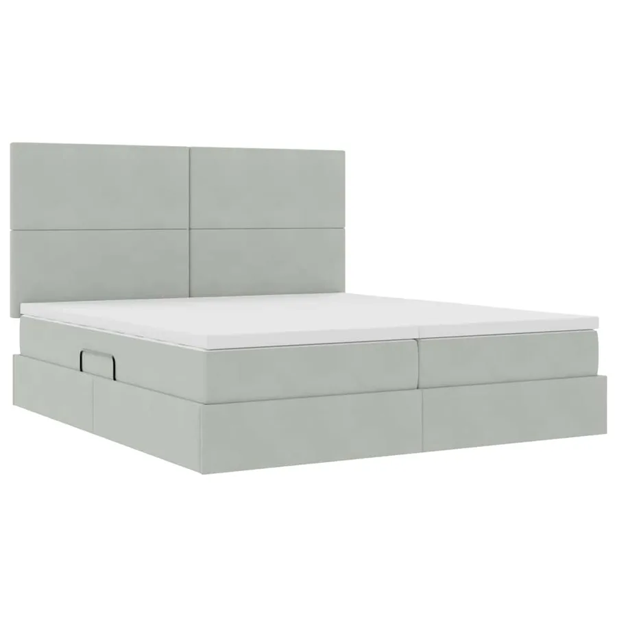 Lit de rangement LED avec matelas Gris clair 180 x 200 cm - 6