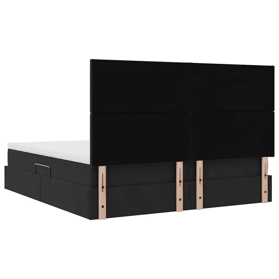Lit de Rangement avec tête de lit Noir 180 x 200 cm Velours - 12