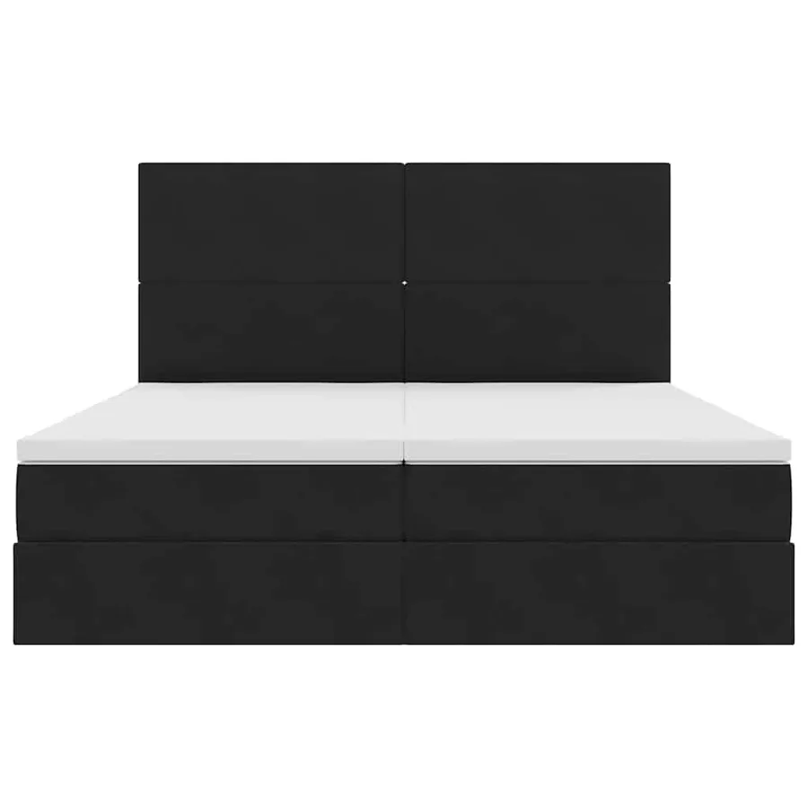 Lit de Rangement avec tête de lit Noir 180 x 200 cm Velours - 8