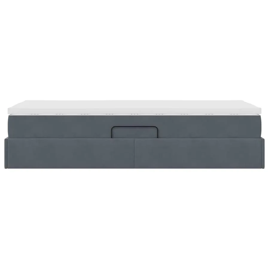 Lit avec rangement et matelas Gris foncé 90 x 190 cm Velours - 9