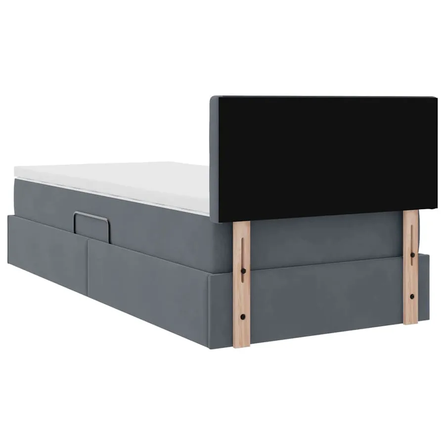 Lit de rangement LED avec matelas Gris foncé 90 x 190 cm - 12