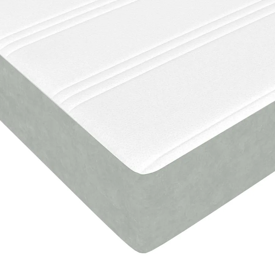 Lit avec rangement et matelas Gris clair 90 x 200 cm Velours - 13