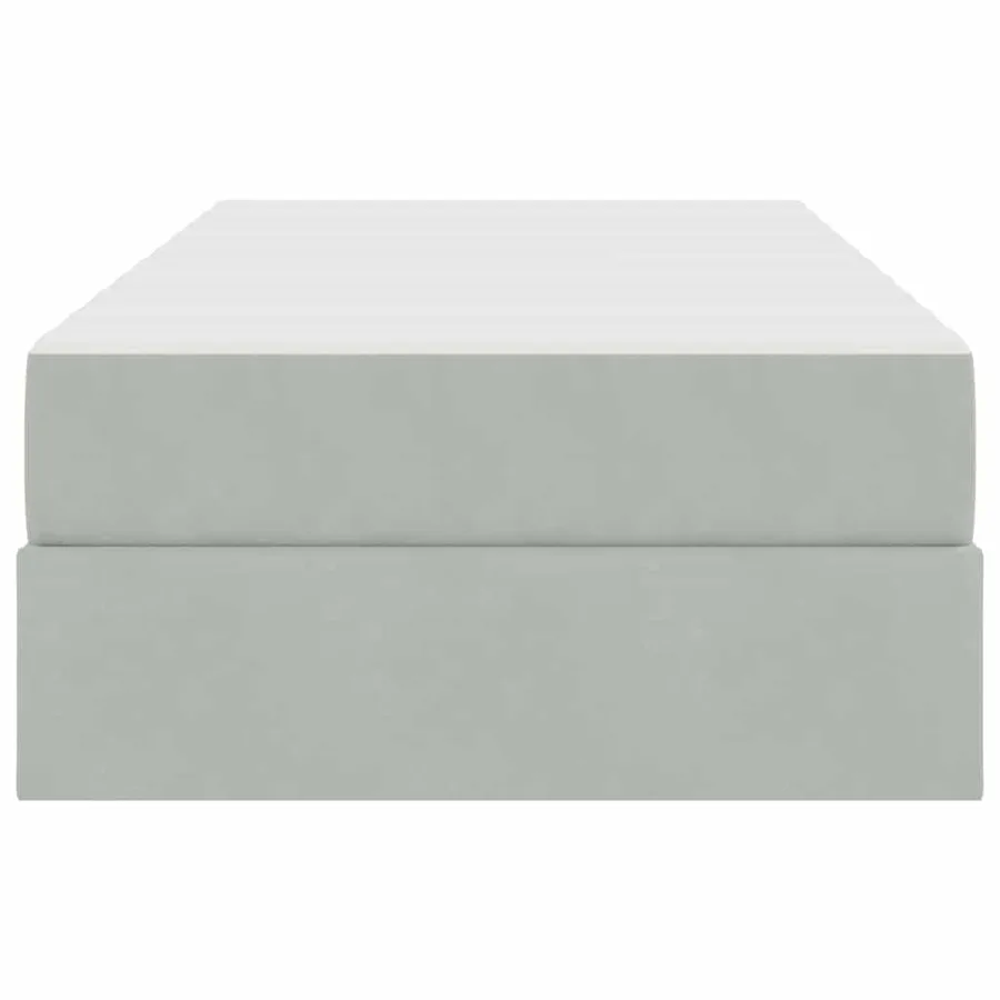 Lit avec rangement et matelas Gris clair 90 x 200 cm Velours - 7