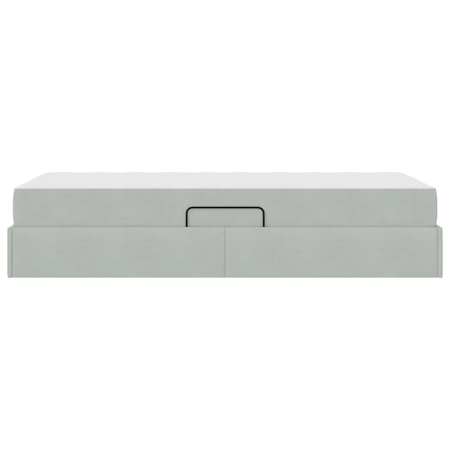 Lit avec rangement et matelas Gris clair 90 x 200 cm Velours - 9