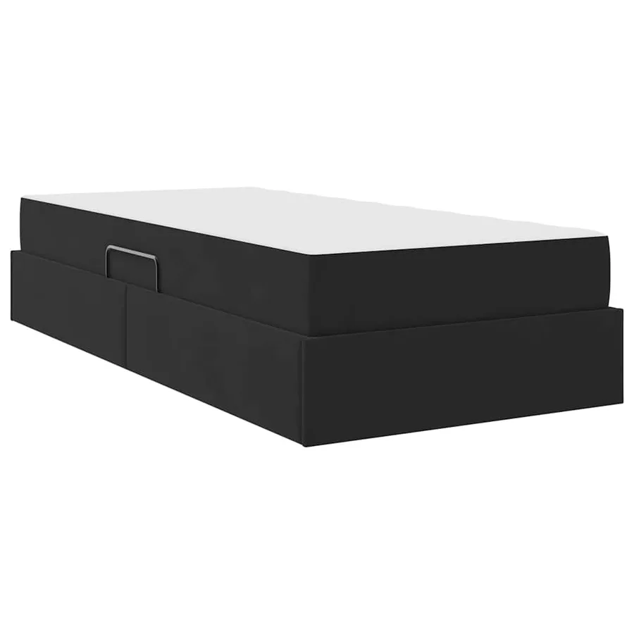 Lit avec rangement et matelas Noir 90 x 200 cm Velours - 5
