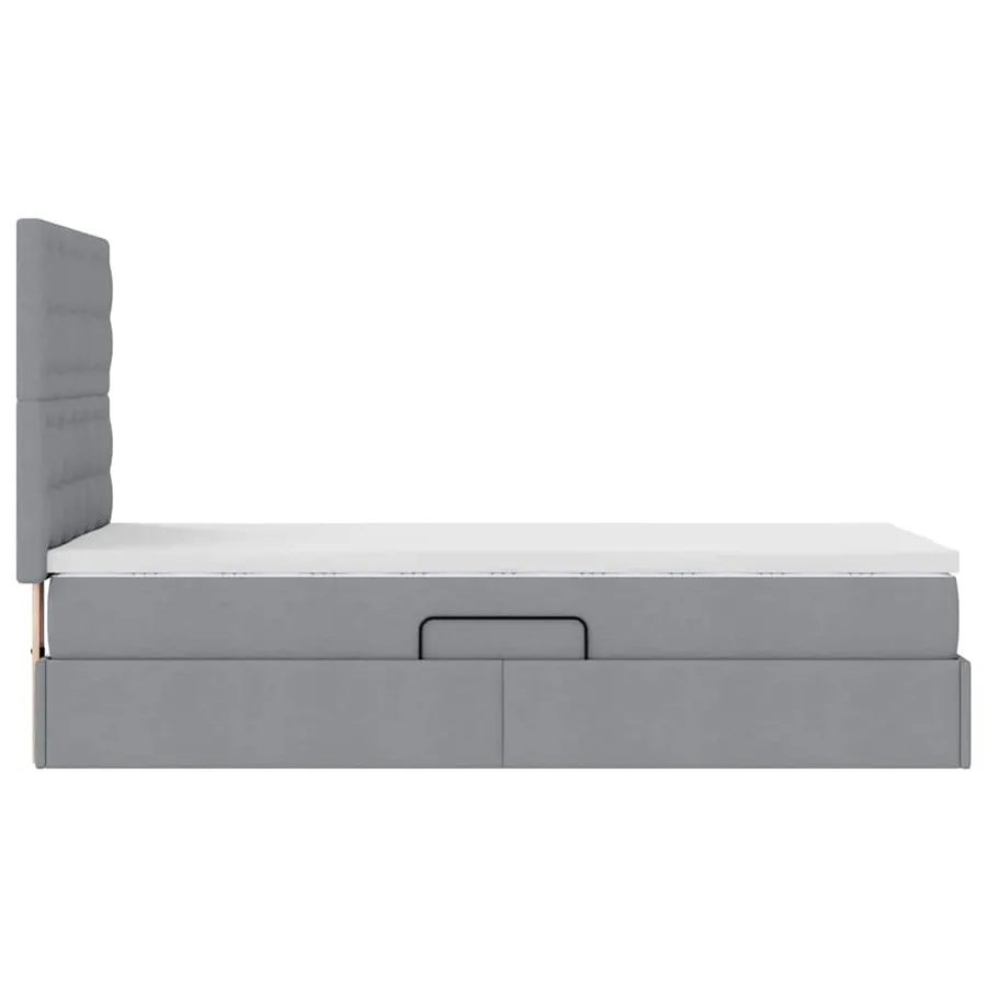 Lit de rangement LED avec matelas Gris clair 90 x 190 cm Tissu - 11