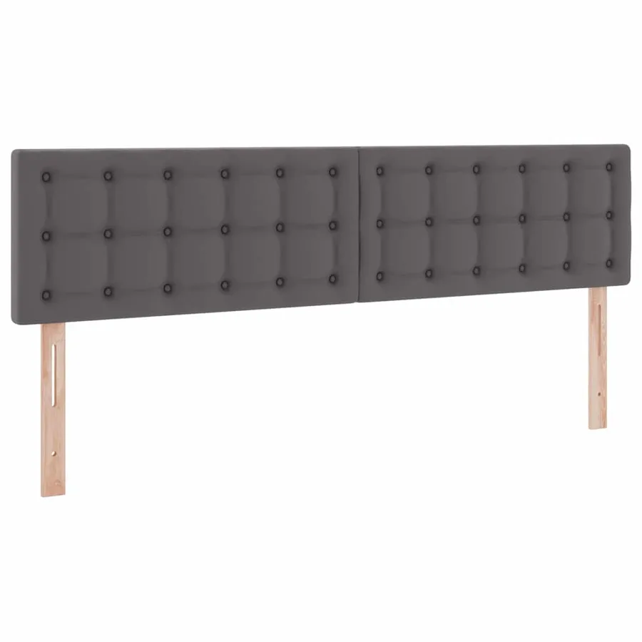 Lit avec rangement et LED Gris 200 x 200 cm Cuir synthétique - 8