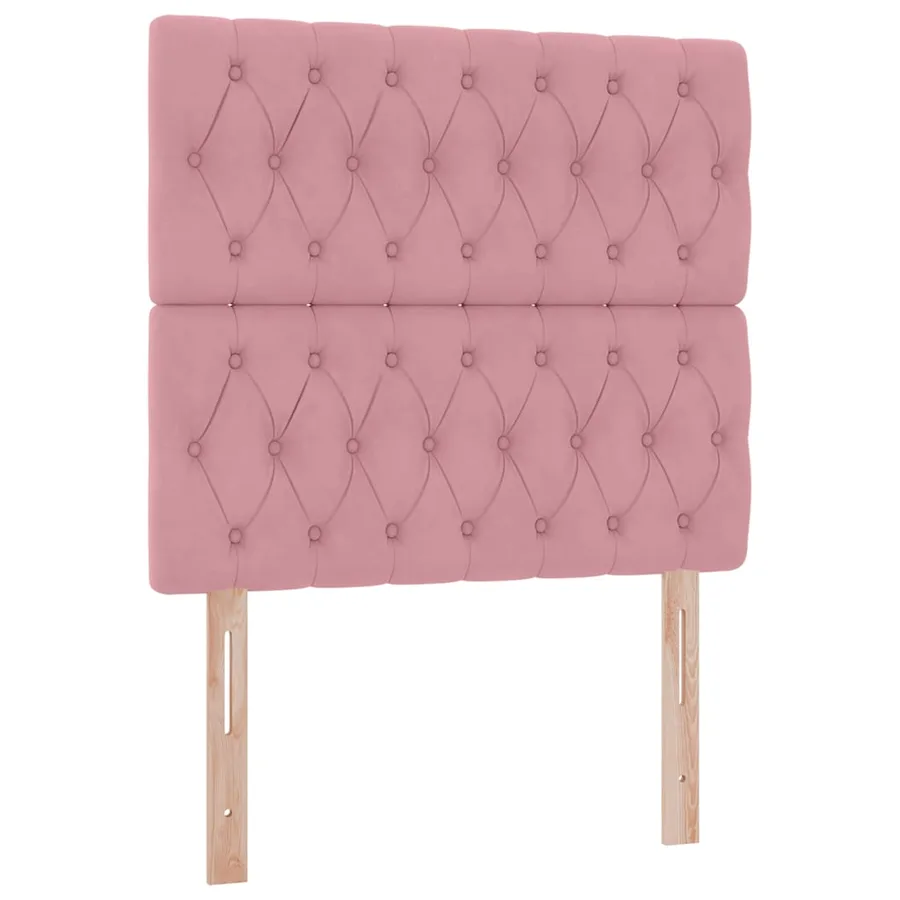 Lit avec rangement et matelas Rose 90 x 190 cm Velours - 9