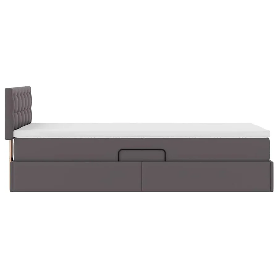 Lit avec rangement et matelas Gris 90 x 190 cm Simili cuir - 8