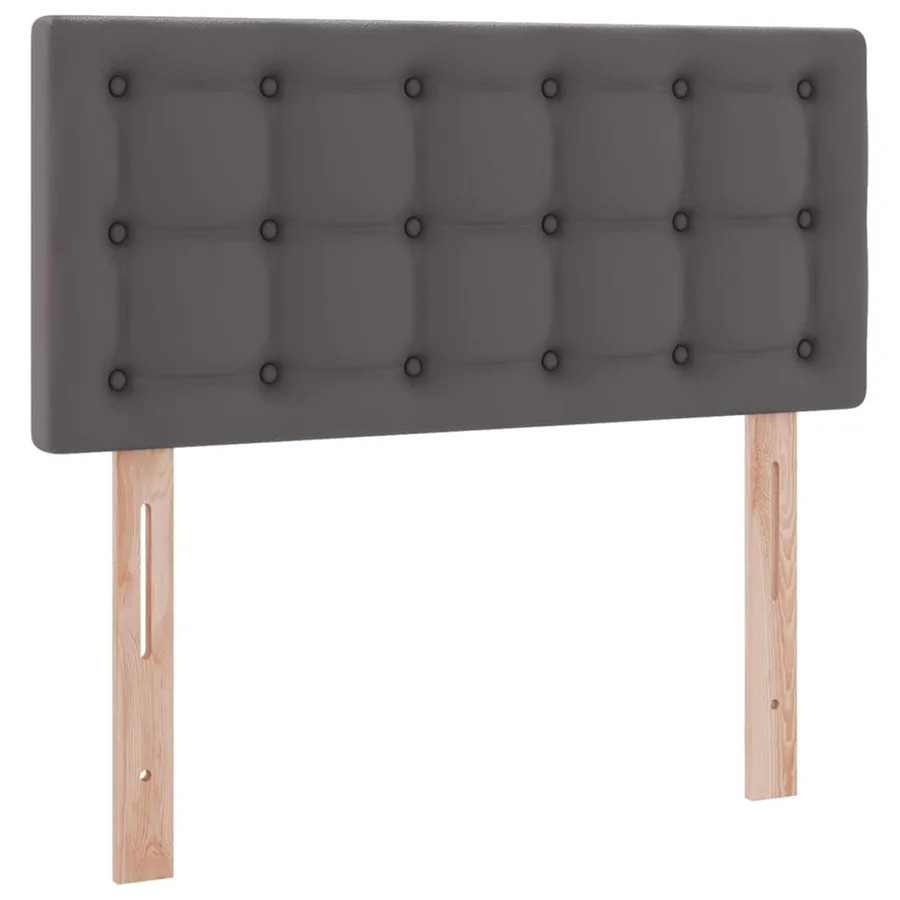 Lit avec rangement et matelas Gris 90 x 190 cm Simili cuir - 9
