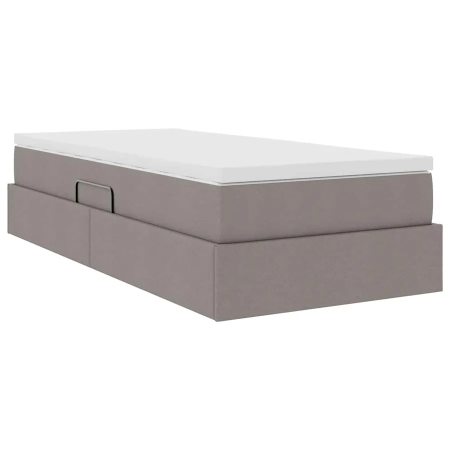 Lit avec rangement et matelas Taupe 90 x 190 cm Polyester - 8