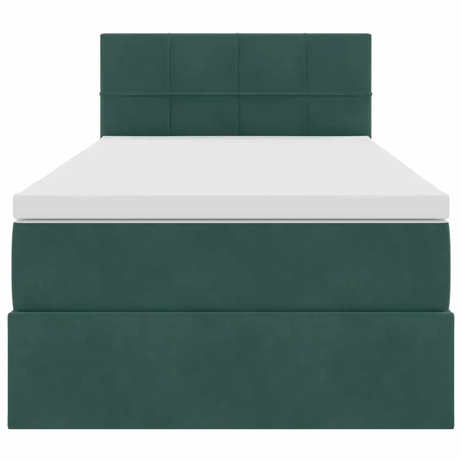 Lit de Rangement avec matelas Vert foncé 90 x 190 cm Velours - 7