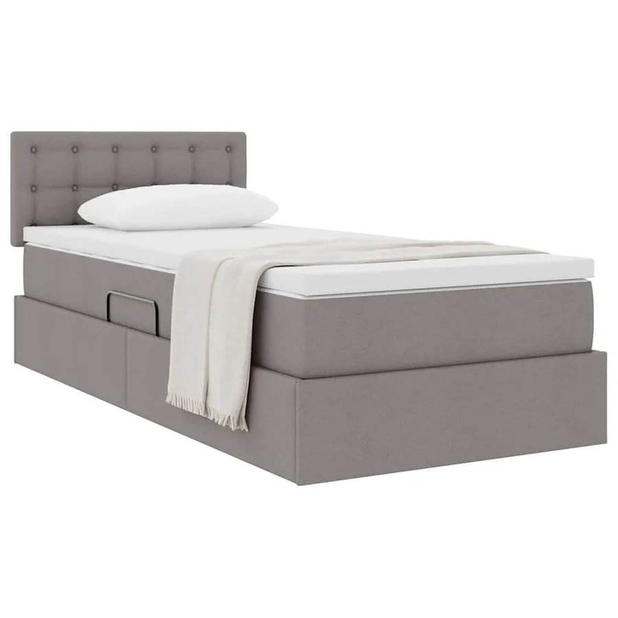 Lit avec rangement et matelas avec stockage Taupe 90 x 190 cm - 3