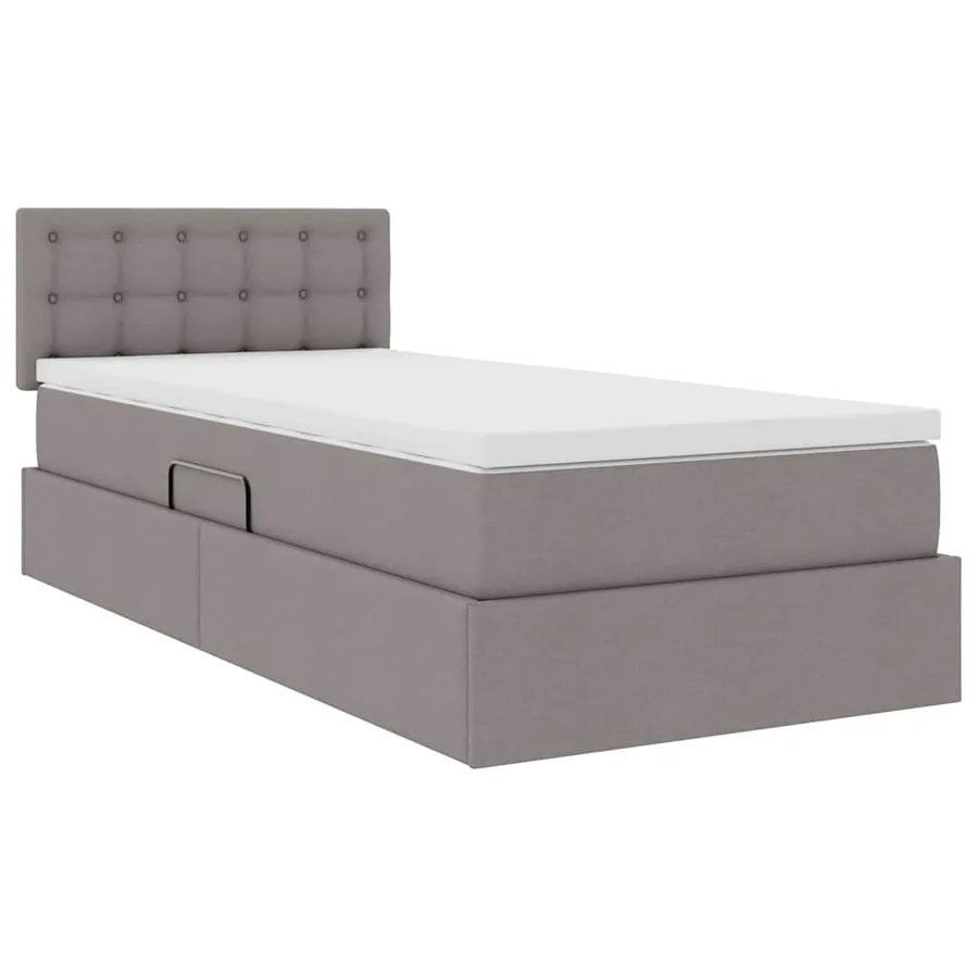 Lit avec rangement et matelas avec stockage Taupe 90 x 190 cm - 5