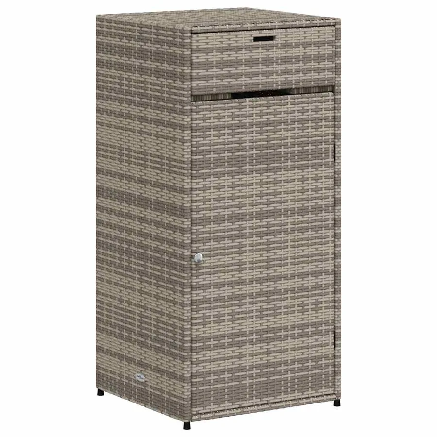 Armoire de rangement de jardin gris 55x55x111 cm résine tressée - 2