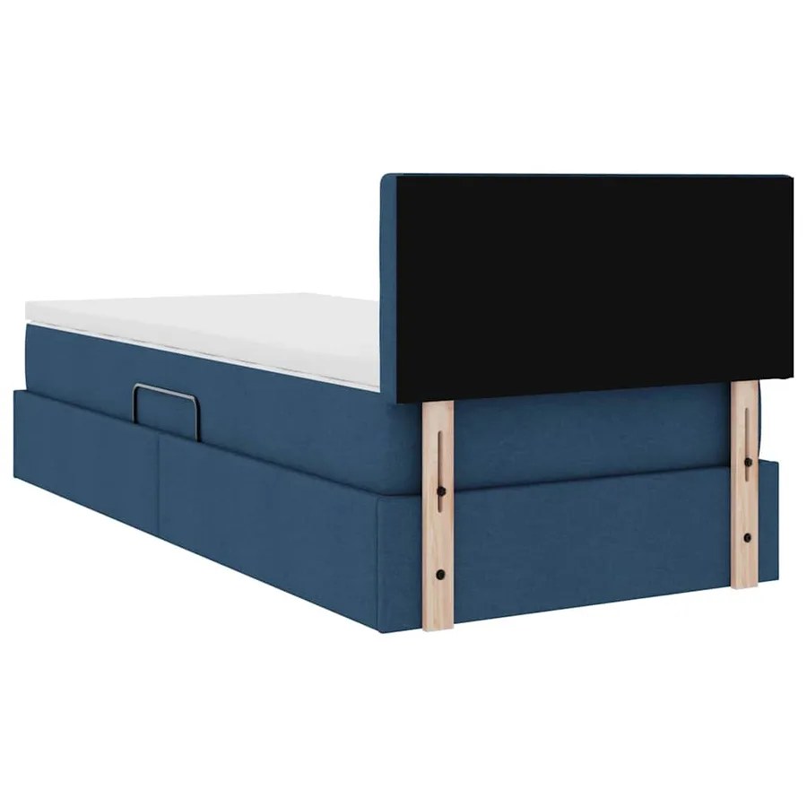 Lit de rangement LED avec matelas Bleu 90 x 190 cm Tissu - 12