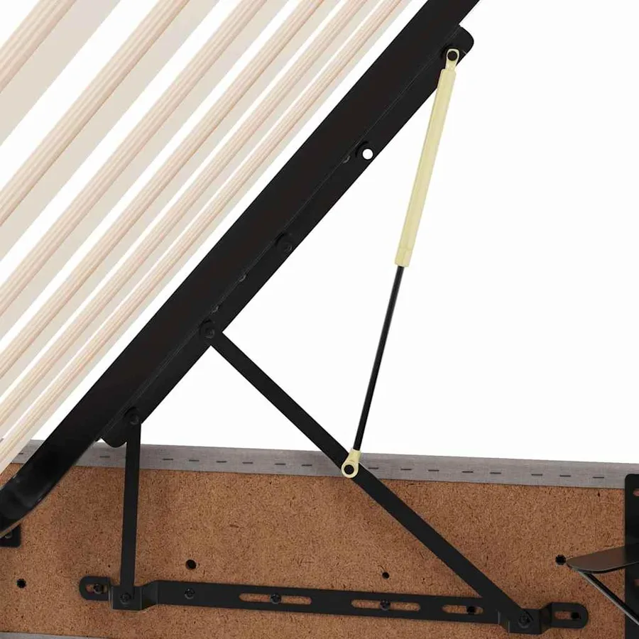 Lit avec rangement et matelas Taupe 90 x 190 cm tissu - 13
