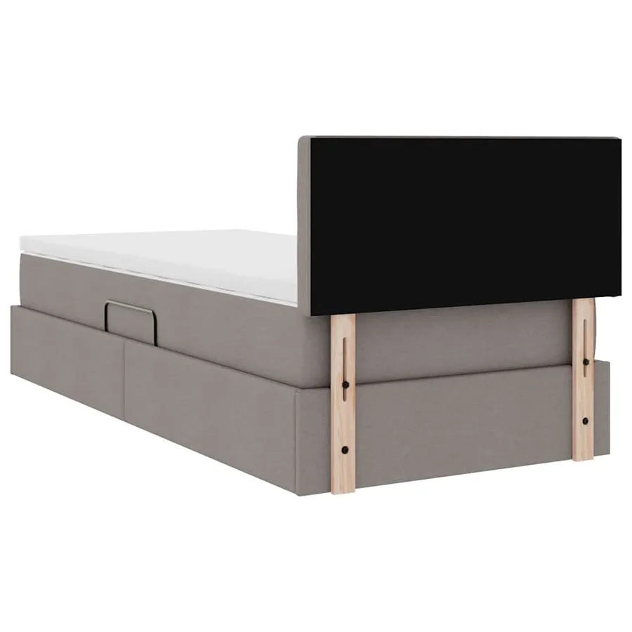Lit de rangement LED avec matelas Taupe 90 x 190 cm Tissu - 12