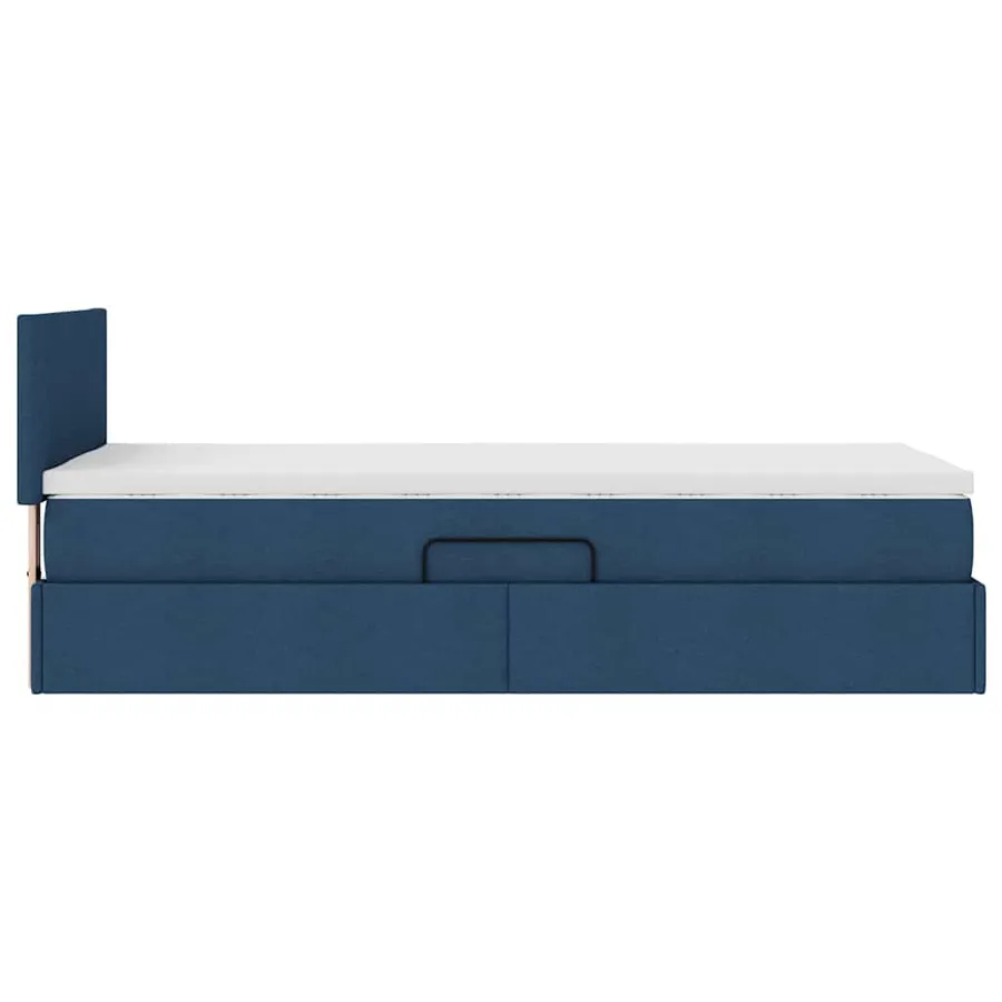 Lit de rangement LED avec matelas Bleu 90 x 190 cm Tissu - 11