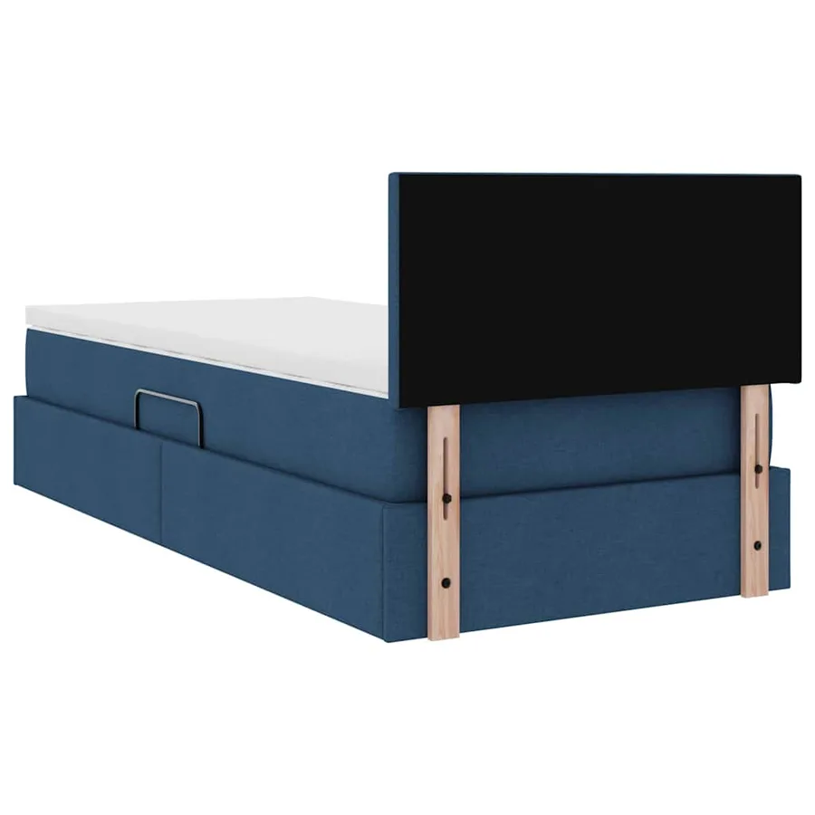 Lit de rangement LED avec matelas Bleu 90 x 190 cm Tissu - 12