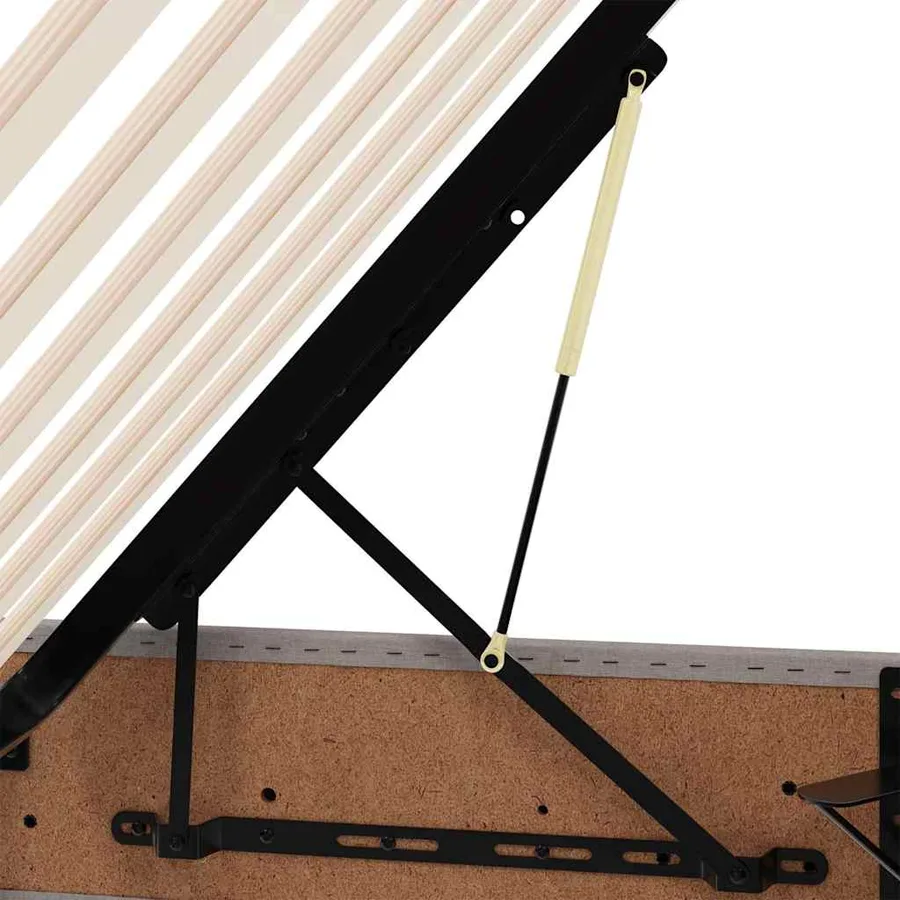 Lit avec rangement et matelas Taupe 90 x 190 cm tissu - 13