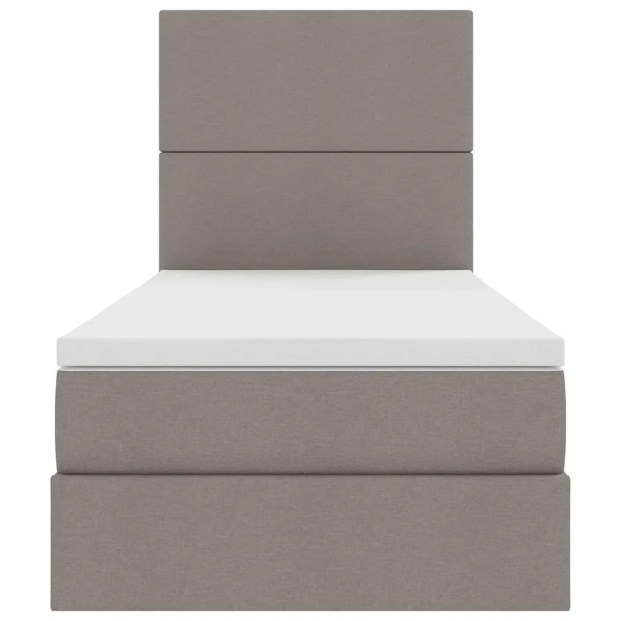 Lit avec rangement et matelas Taupe 90 x 190 cm tissu - 7