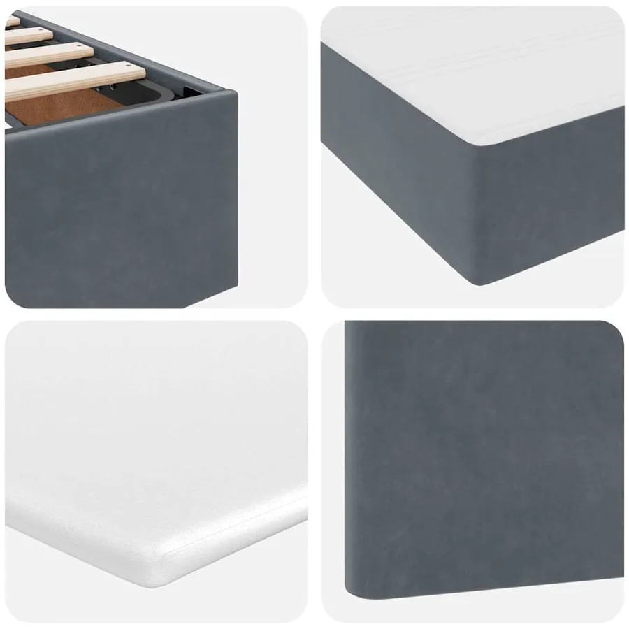 Lit de Rangement avec tête de lit Gris foncé 90 x 200 cm - 13