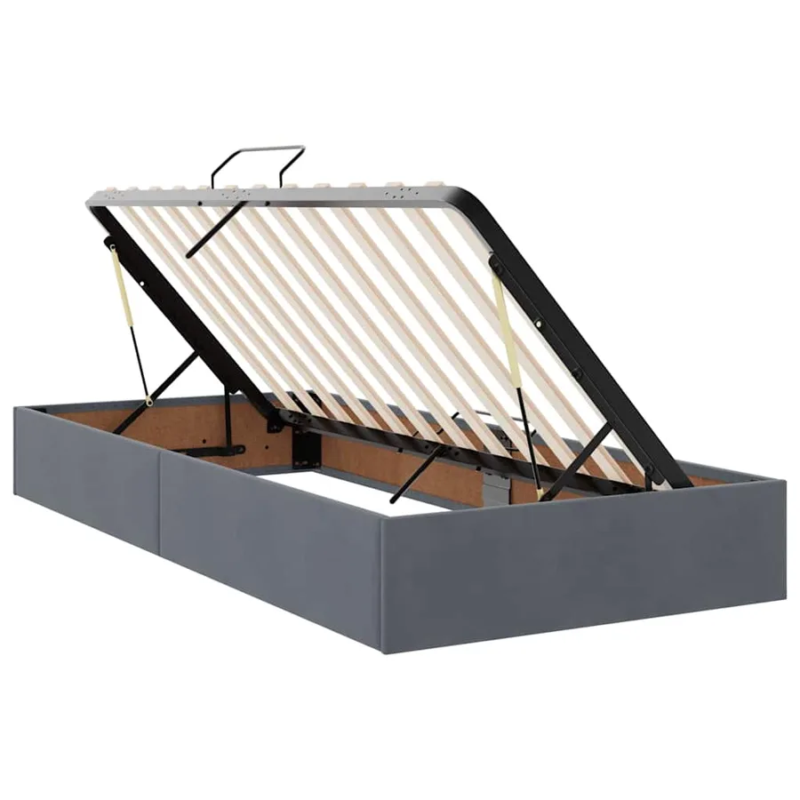 Lit de Rangement avec tête de lit Gris foncé 90 x 200 cm - 6