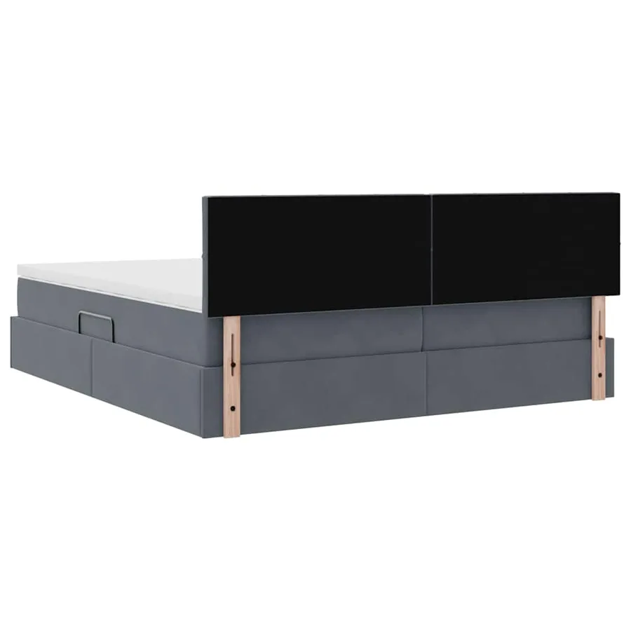 Lit de Rangement avec matelas Gris foncé 90 x 200 cm - 12